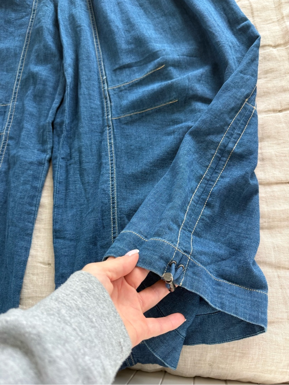 Anthropologie 100% Cotton Wide Leg Jumpsuit - XS in Dark Denim - Picture 11 of 16